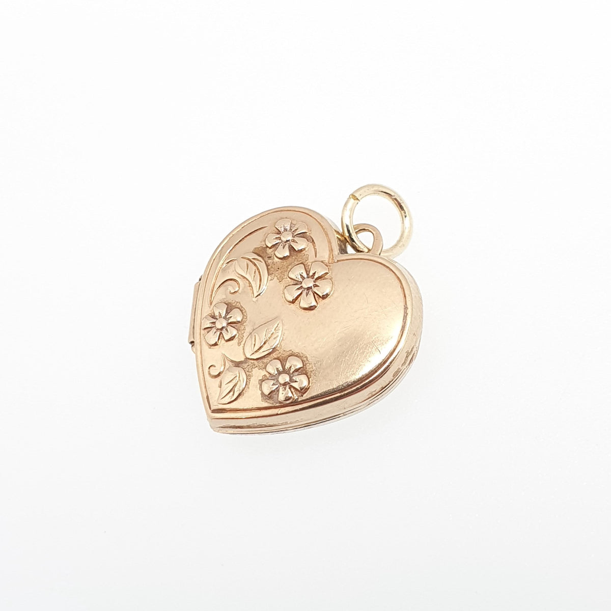 Vintage Solid 9k 375 Gold Heart Locket All 9ct 9 Carat Necklace Cute Engraved Photo Picture Pendant Retro Womens Jewelry Jewellery