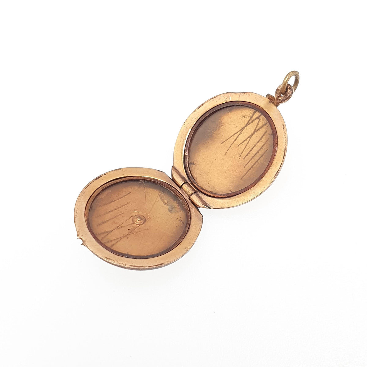Antique Rolled Gold Locket Seed Pearl Star Set Necklace Pendant Star Rose Gold Filled Round Circle Vintage Jewellery Jewelry
