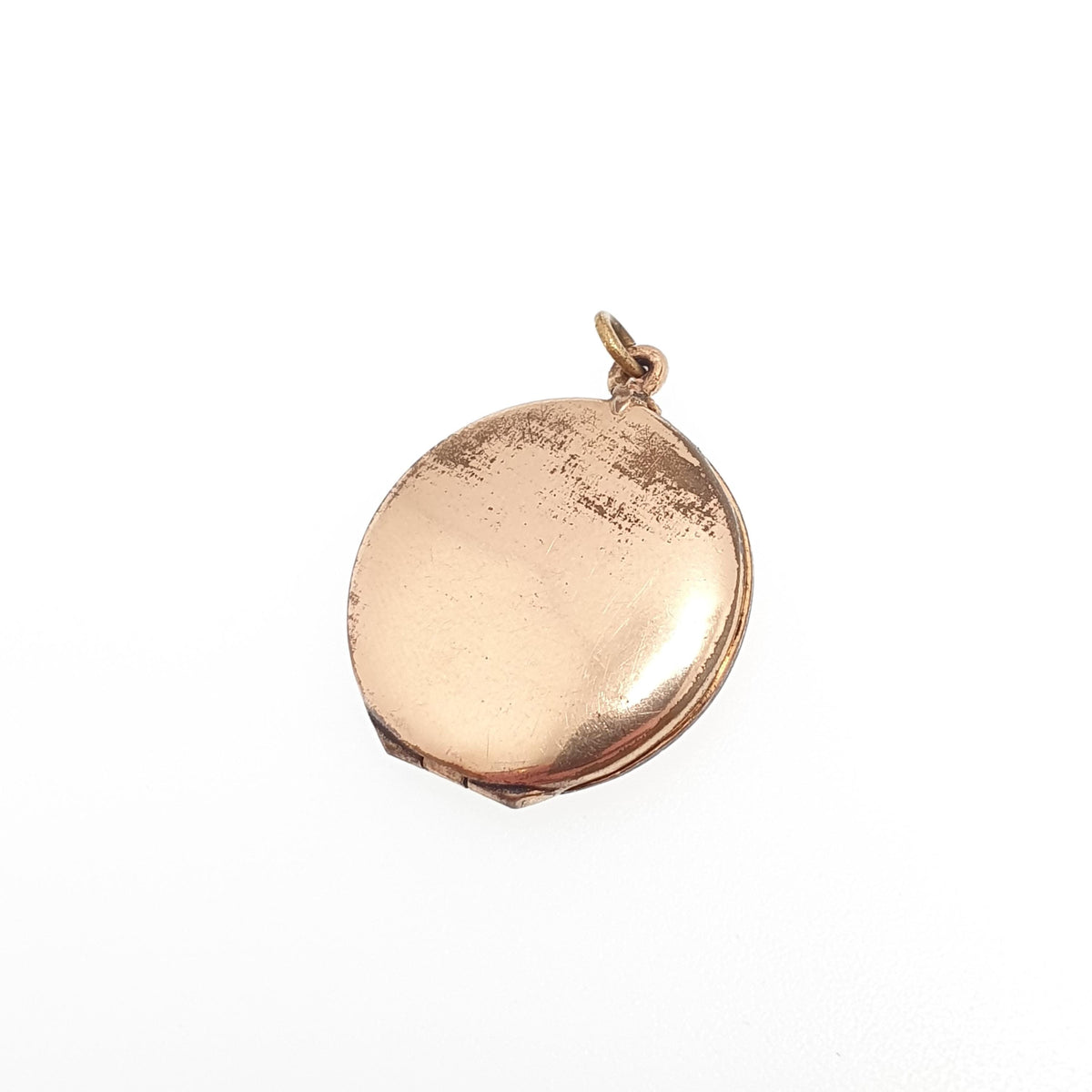 Antique Rolled Gold Locket Seed Pearl Star Set Necklace Pendant Star Rose Gold Filled Round Circle Vintage Jewellery Jewelry