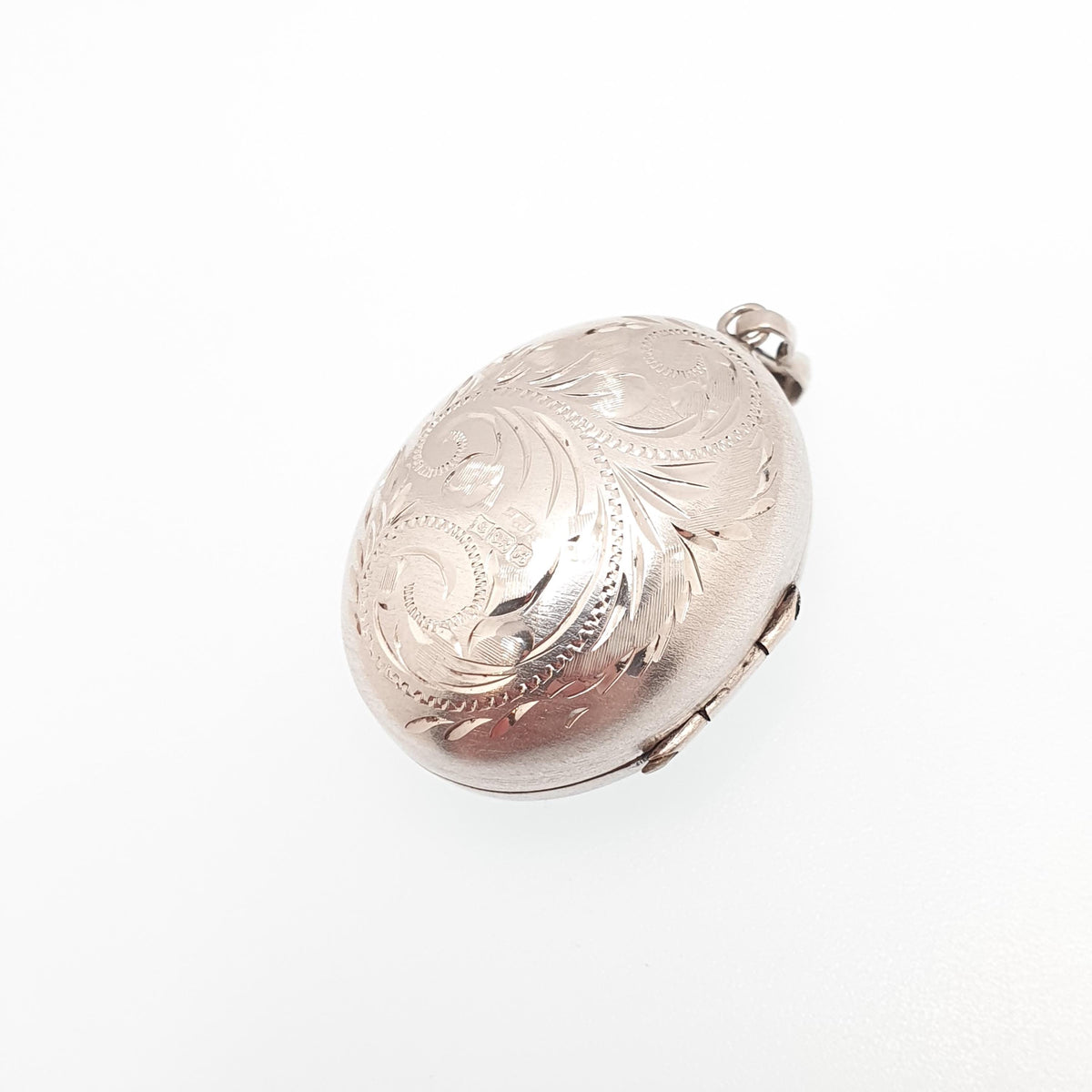 Vintage Sterling Silver Egg Shape Locket Hand Engraved Oval Ball 1975 Hallmark Solid 925 Keepsake Photo Womens Jewelry Mens Jewellery