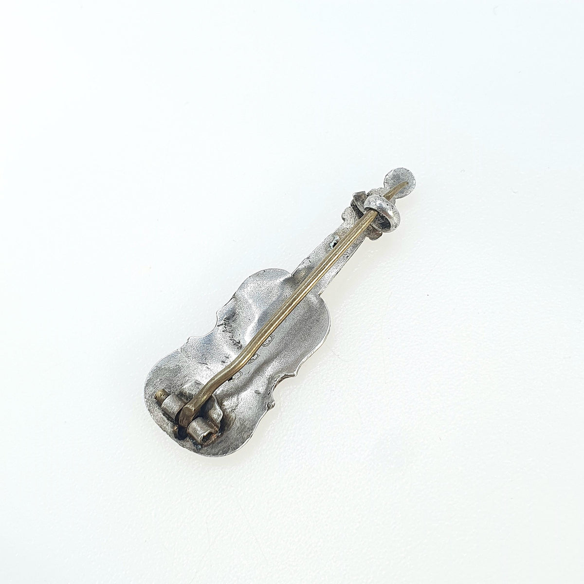 Antique Victorian Sterling Silver Violin Brooch Musical Instrument Pin 1890 Hallmark Music Vintage 925 Womens Jewelry Jewellery