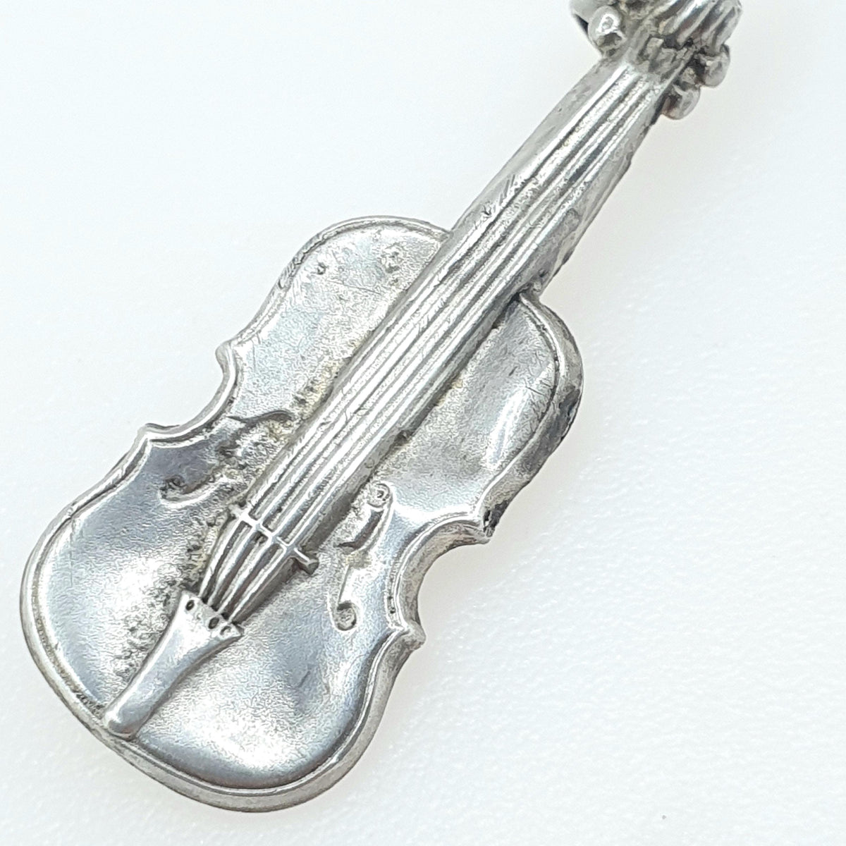Antique Victorian Sterling Silver Violin Brooch Musical Instrument Pin 1890 Hallmark Music Vintage 925 Womens Jewelry Jewellery