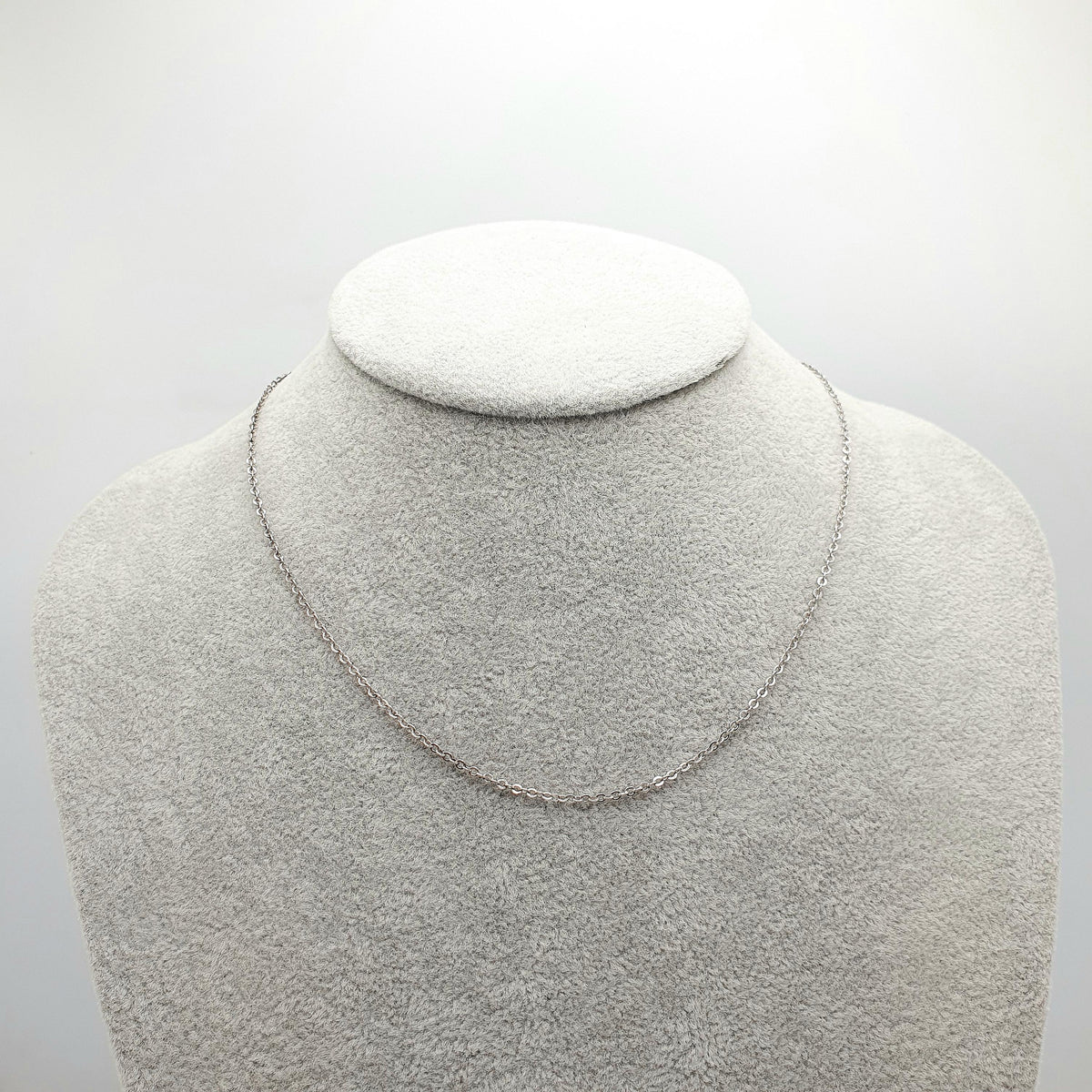 Antique Solid Silver Cable Link Chain Necklace Barrel Clasp Oval Trace Links Womens Vintage Retro Jewelry Jewellery Unisex 40cm 1.92g