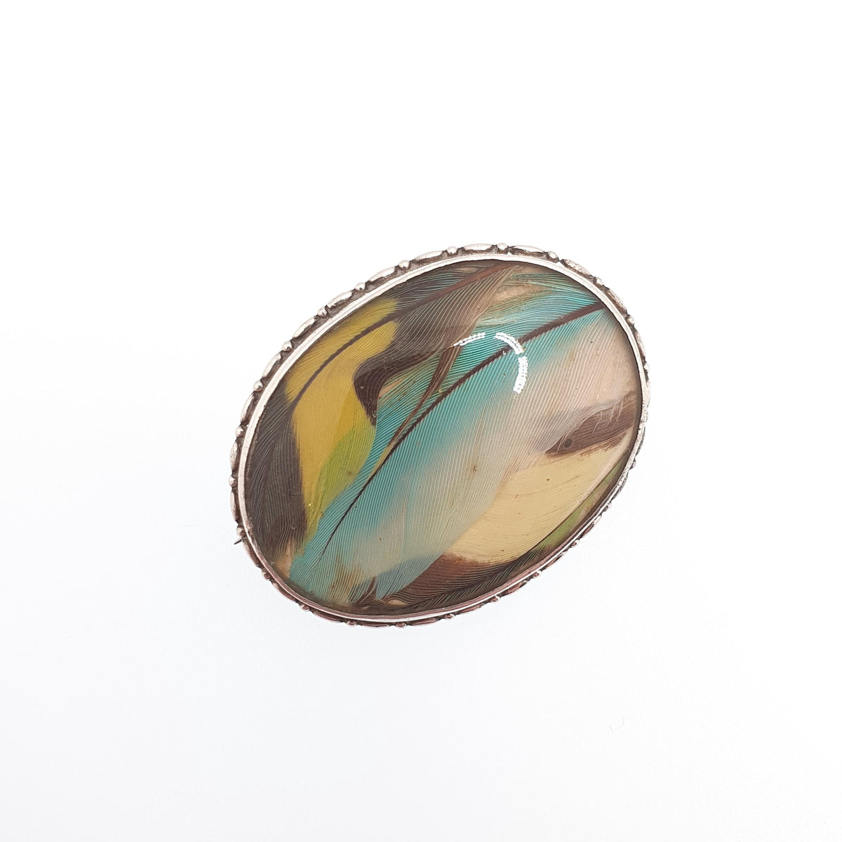 Antique Charles Horner Sterling Silver Feather Brooch 1924 Hallmark Genuine Bird Feathers CH Vintage Jewellery Jewelry