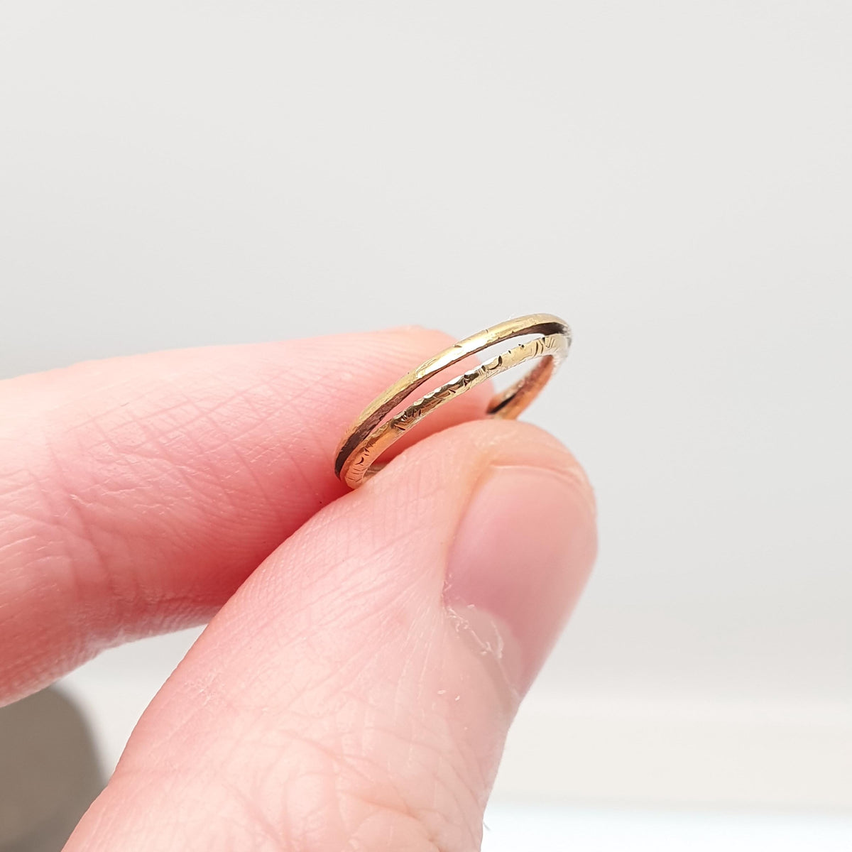Antique Georgian 9k 9ct Gold Split Ring Genuine 1800s Solid 375 Chased Yellow Jump Open Jewellery Findings Upcycle Women
