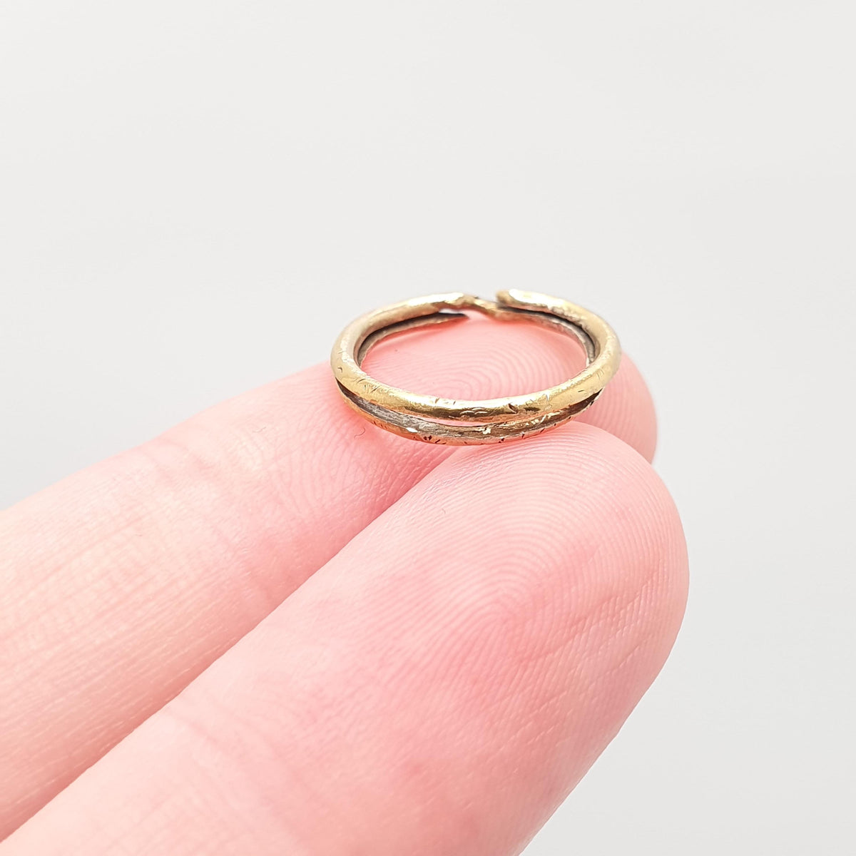Antique Georgian 9k 9ct Gold Split Ring Genuine 1800s Solid 375 Chased Yellow Jump Open Jewellery Findings Upcycle Women