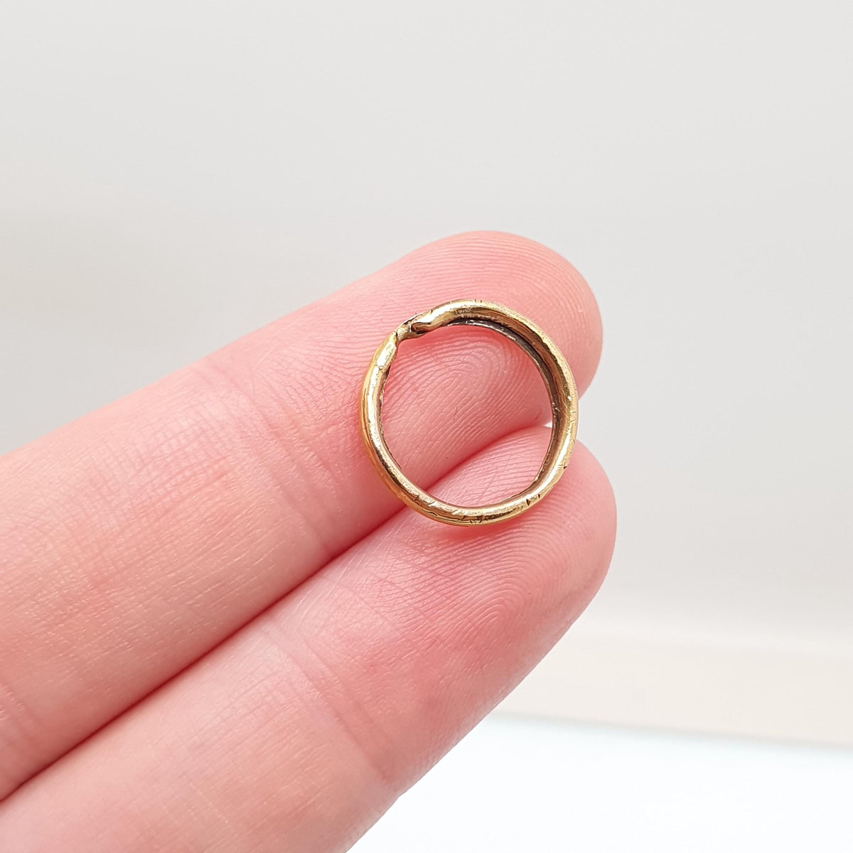 Antique Georgian 9k 9ct Gold Split Ring Genuine 1800s Solid 375 Chased Yellow Jump Open Jewellery Findings Upcycle Women