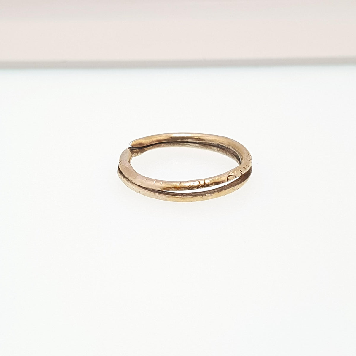Antique Georgian 9k 9ct Gold Split Ring Genuine 1800s Solid 375 Chased Yellow Jump Open Jewellery Findings Upcycle Women