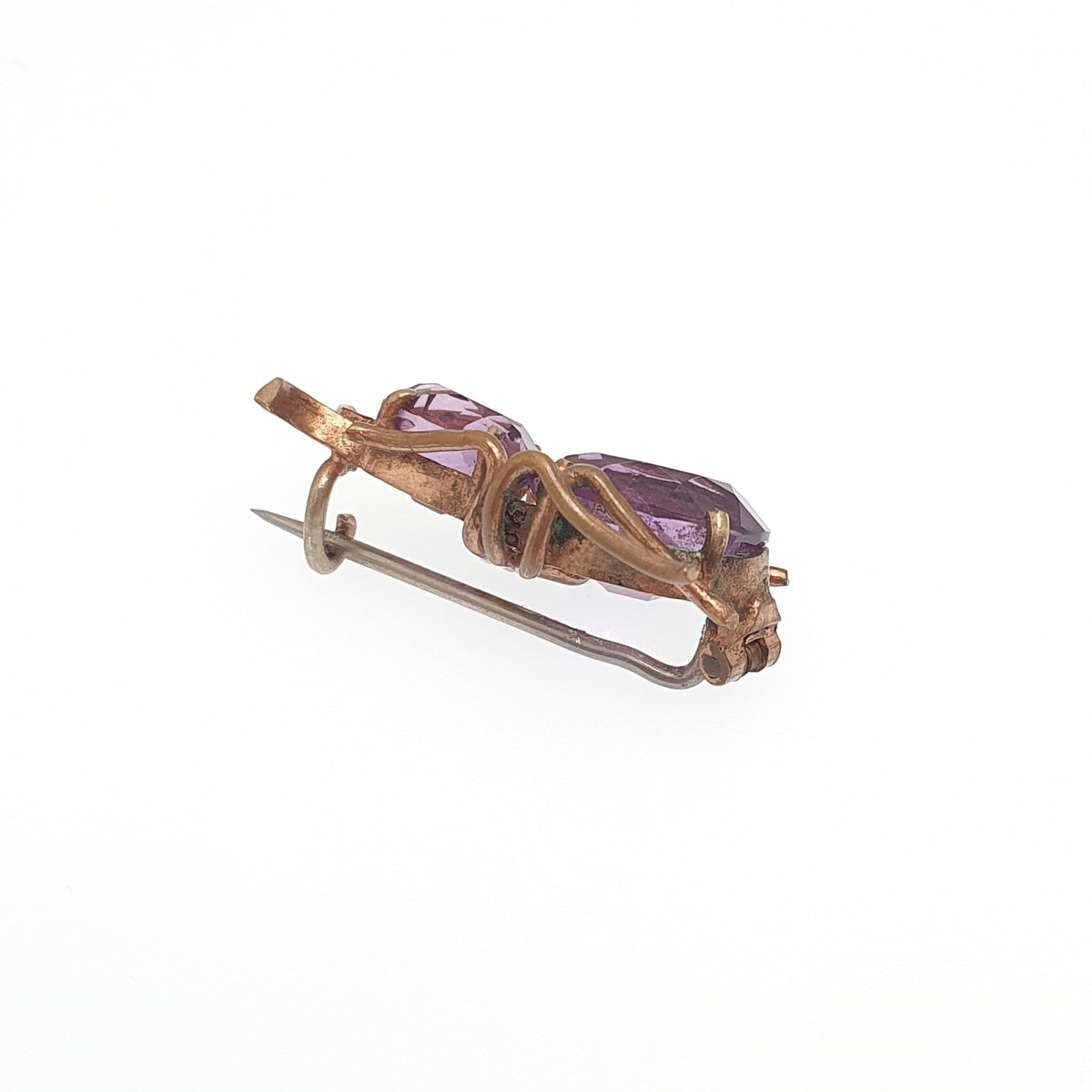 Antique Amethyst Bug Brooch Natural Gemstone Gold Gilt Victorian Insect Oval Cut Quartz Pin Vintage 1800s Jewelry Jewellery