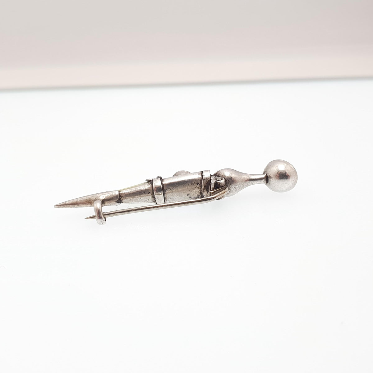 Antique Sterling Silver Kilt Dirk Pin Brooch Connemara Marble Citrine Paste Victorian 1800s Cairngorm Vintage Jewelry Jewellery