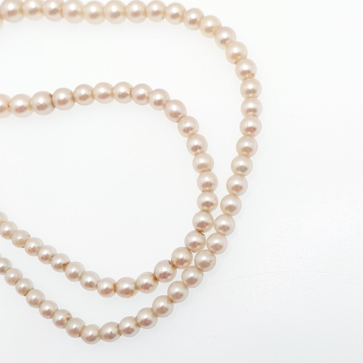 Vintage 10k Gold Cultured Pearl Necklace Solid 10kt Clasp 42cm 16.5" 15.27g Genuine Real Pearls Ladies Womens Jewelry Jewellery