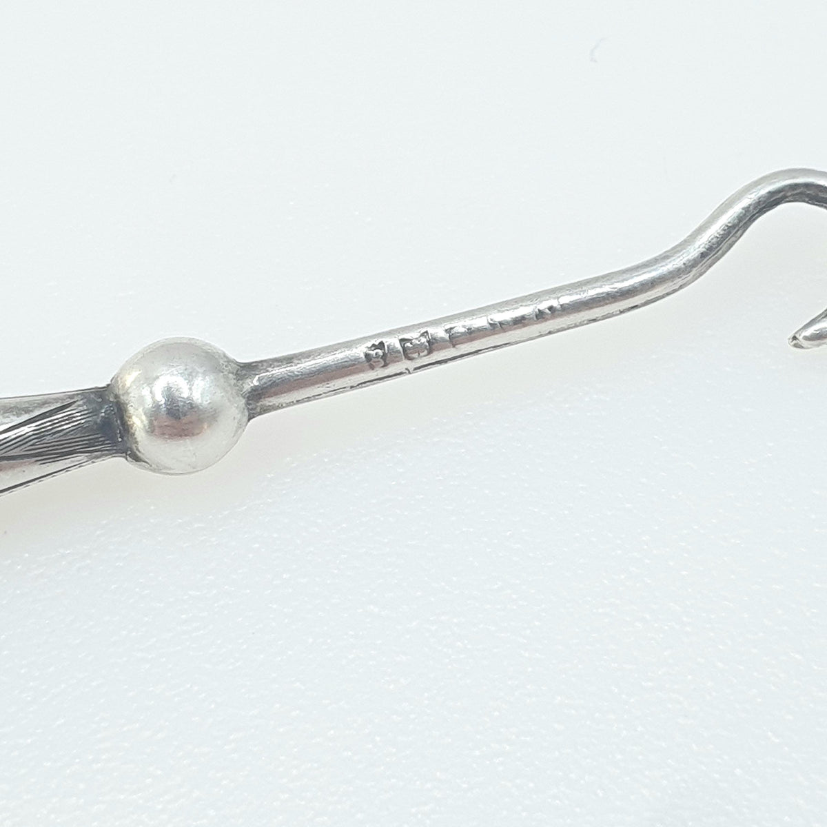 Antique Victorian Sterling Silver Bloodstone Buttonhook Pendant Necklace 1900 Button Hook Hallmark Red Jasper Scottish Vintage
