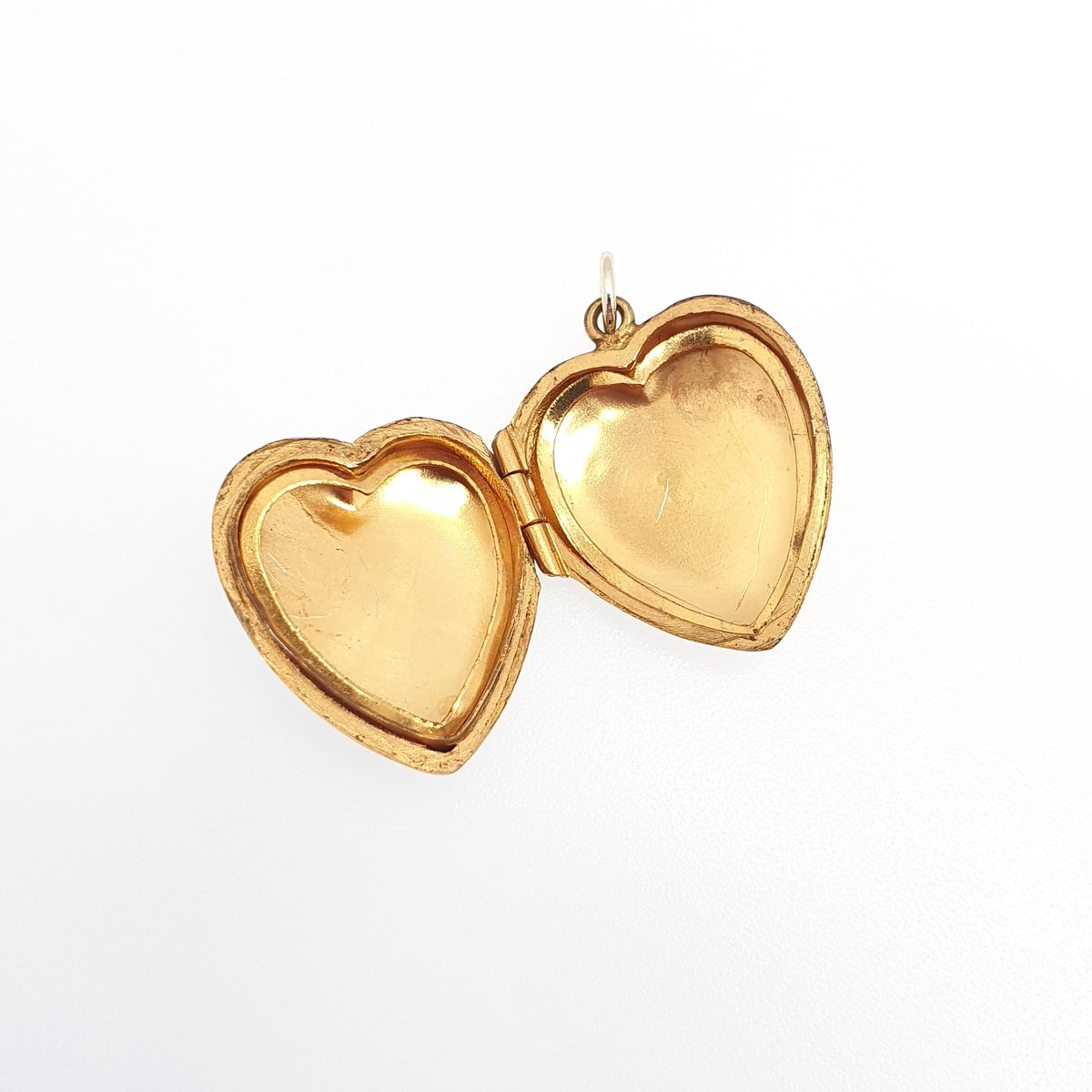 Antique 9ct Gold Heart Locket 9k Back & Front Cute Engraved Solid 9kt 375 Pendant Love Gift Necklace Jewelry Womens Jewellery