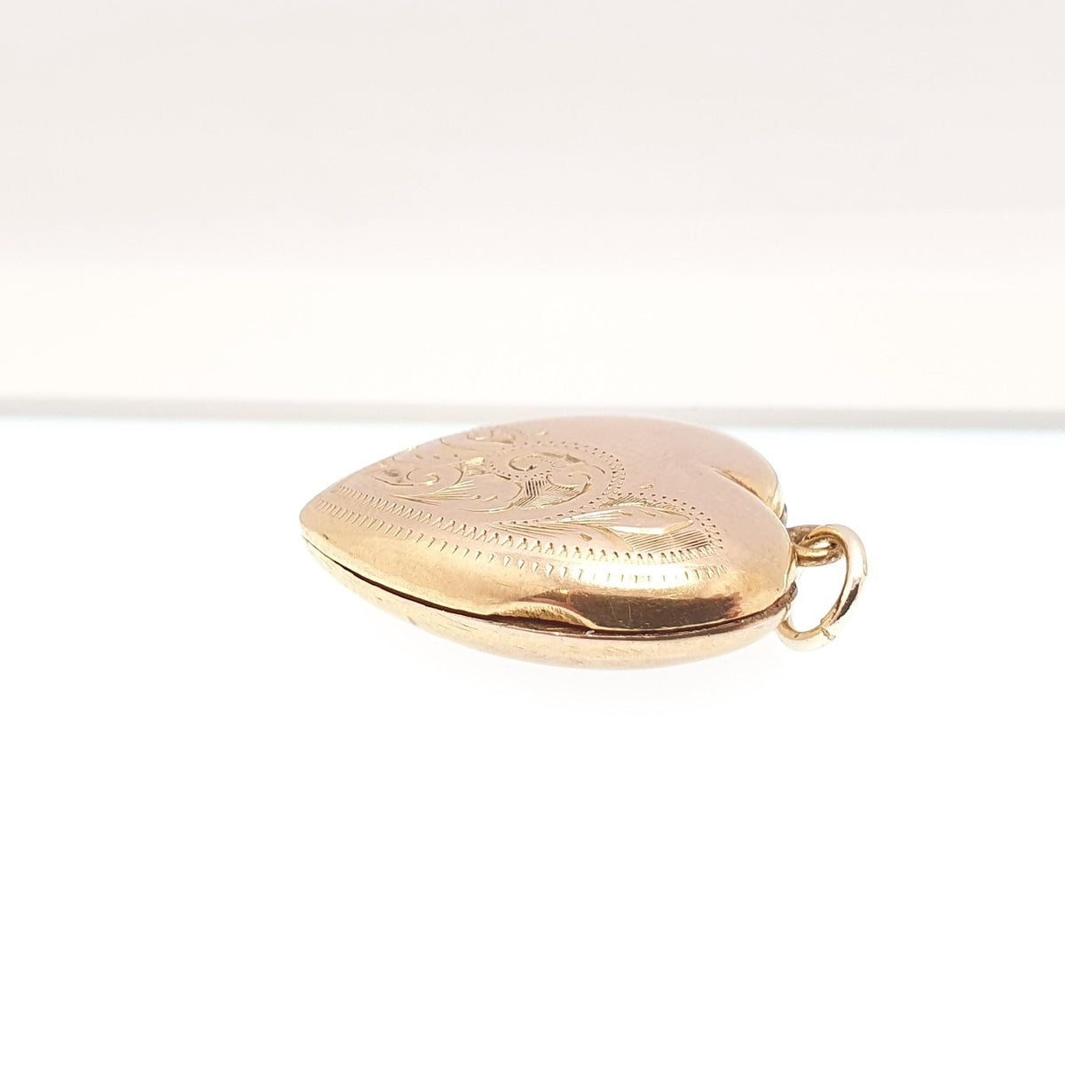 Antique 9ct Gold Heart Locket 9k Back & Front Cute Engraved Solid 9kt 375 Pendant Love Gift Necklace Jewelry Womens Jewellery