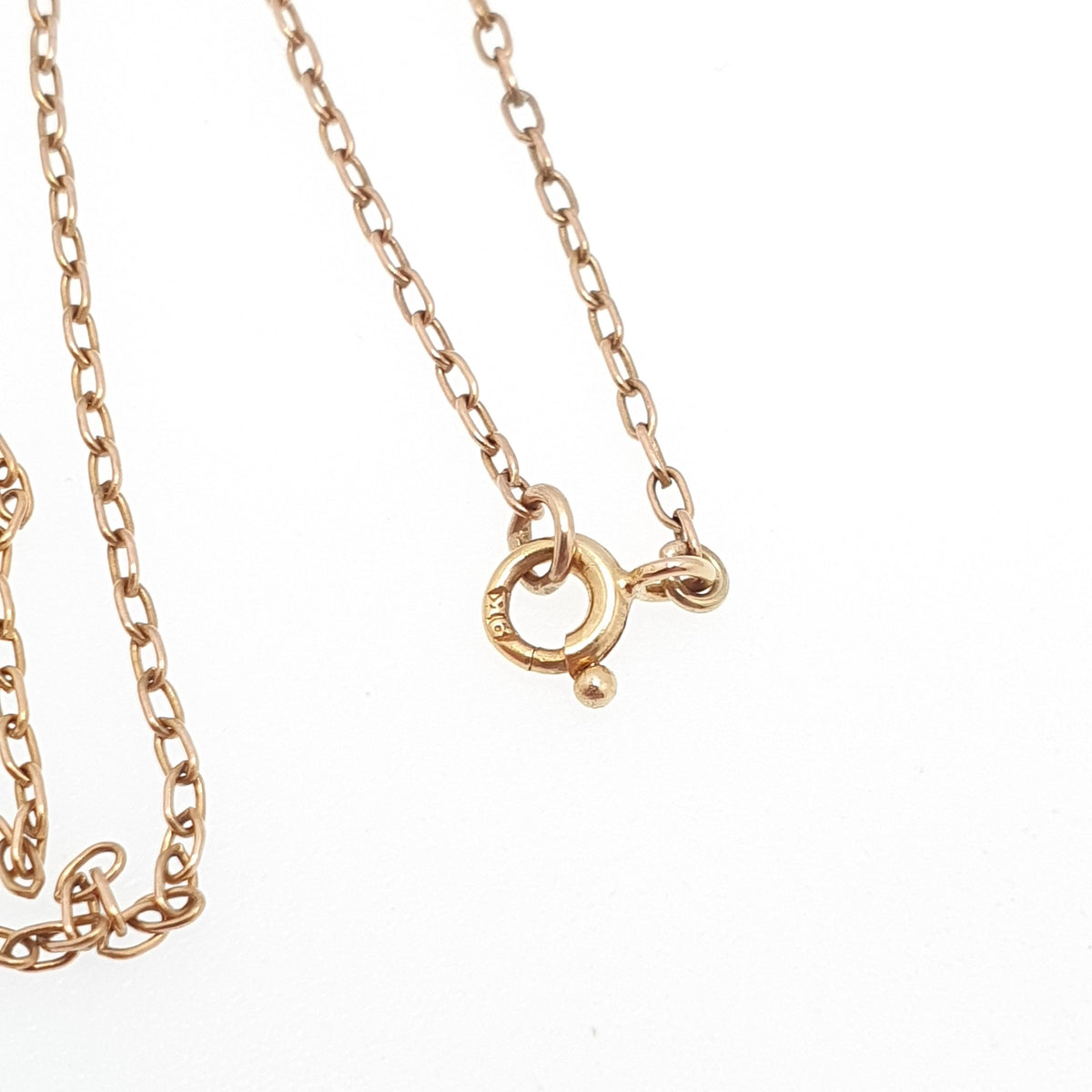 Antique 9ct 9k Gold Chain Necklace Victorian Cable Link Solid 9kt 51cm 20" 1.90g Trace Yellow Genuine Vintage Womens Jewelry