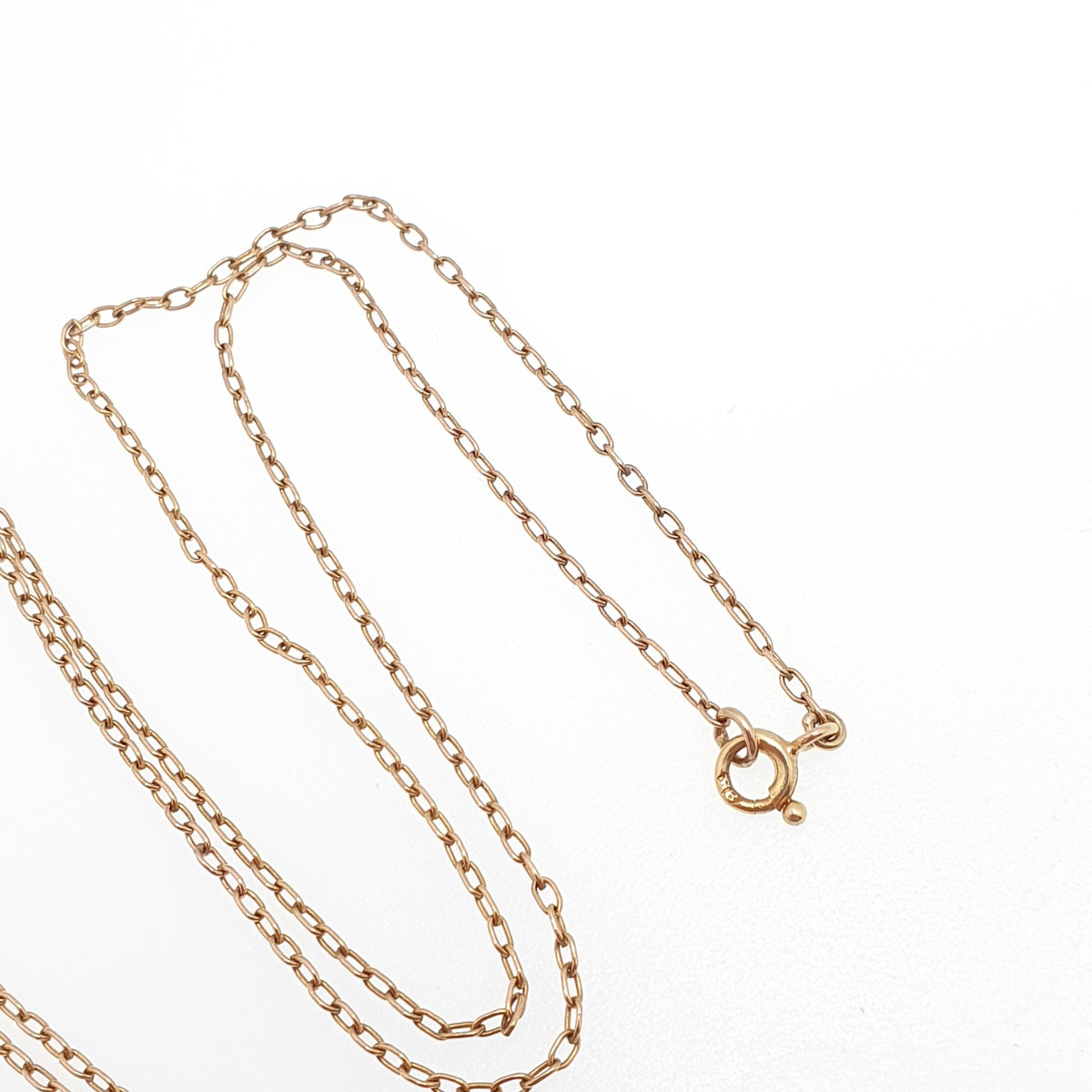 Antique 9ct 9k Gold Chain Necklace Victorian Cable Link Solid 9kt 51cm 20" 1.90g Trace Yellow Genuine Vintage Womens Jewelry