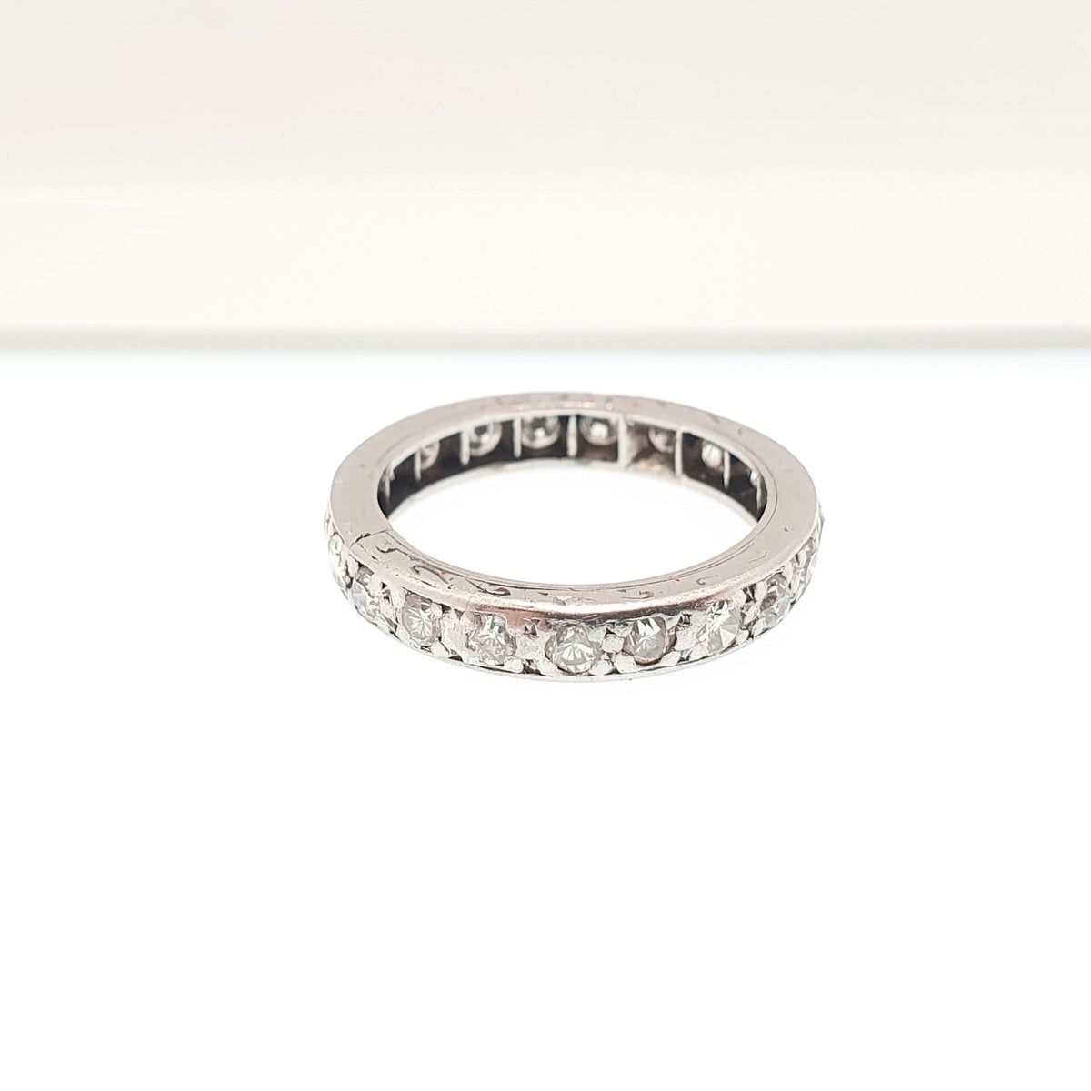 Antique Art Deco Platinum Diamond Eternity Ring 0.7ct Natural Diamonds 1920s Gemstone Full Band Stacker Wedding Womens Jewellery Jewelry