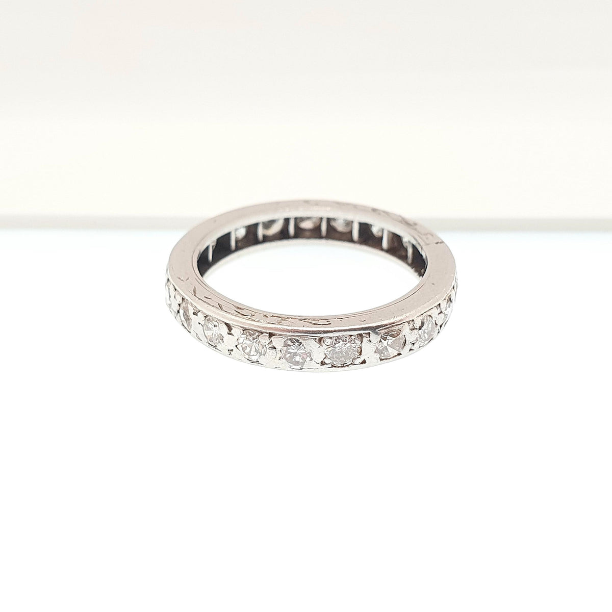 Antique Art Deco Platinum Diamond Eternity Ring 0.7ct Natural Diamonds 1920s Gemstone Full Band Stacker Wedding Womens Jewellery Jewelry