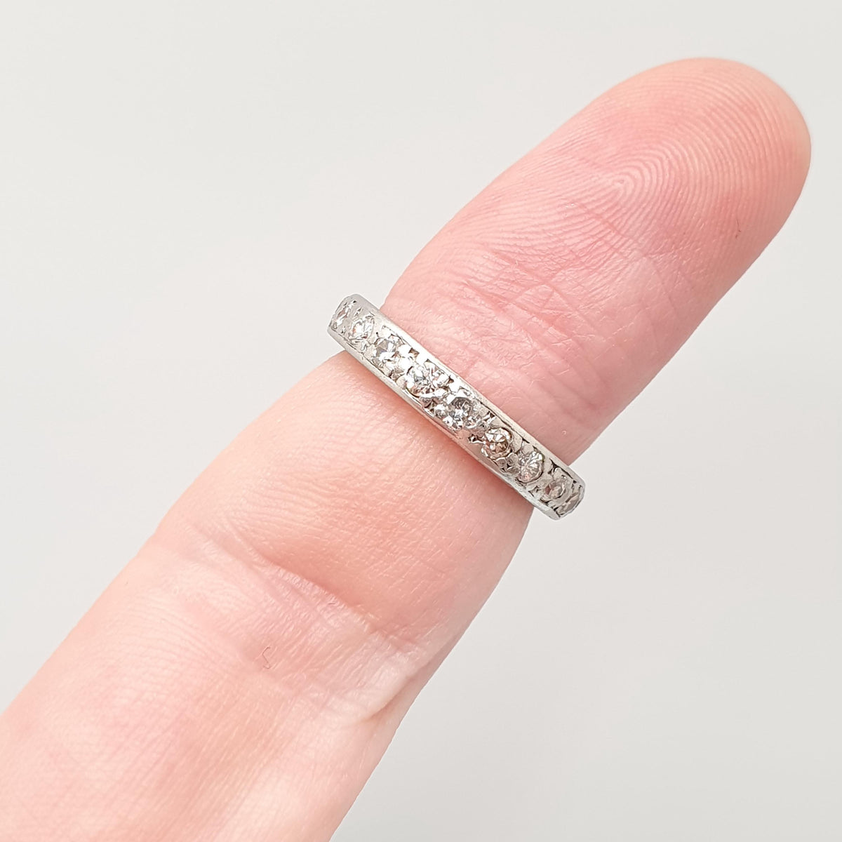 Antique Art Deco Platinum Diamond Eternity Ring 0.7ct Natural Diamonds 1920s Gemstone Full Band Stacker Wedding Womens Jewellery Jewelry