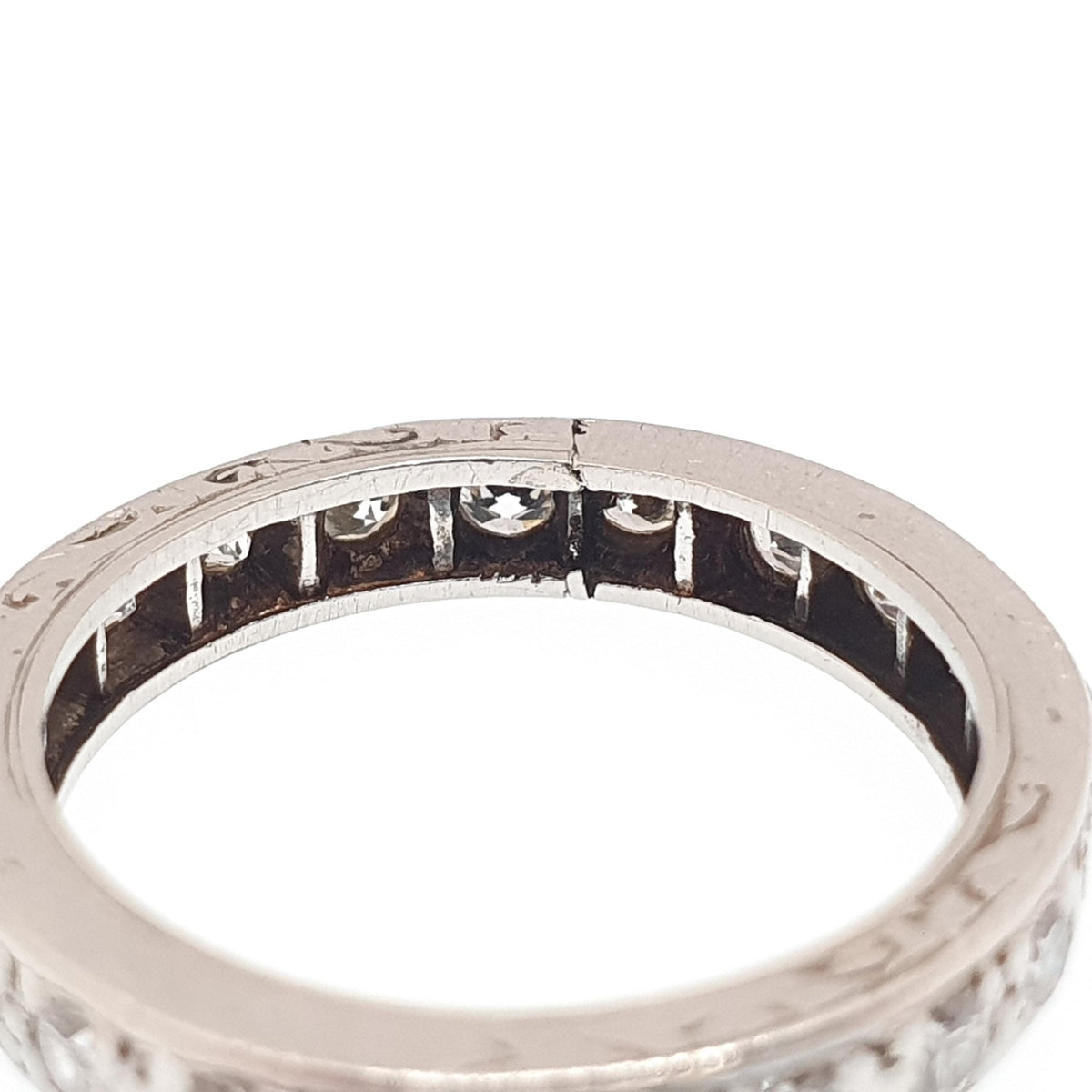 Antique Art Deco Platinum Diamond Eternity Ring 0.7ct Natural Diamonds 1920s Gemstone Full Band Stacker Wedding Womens Jewellery Jewelry