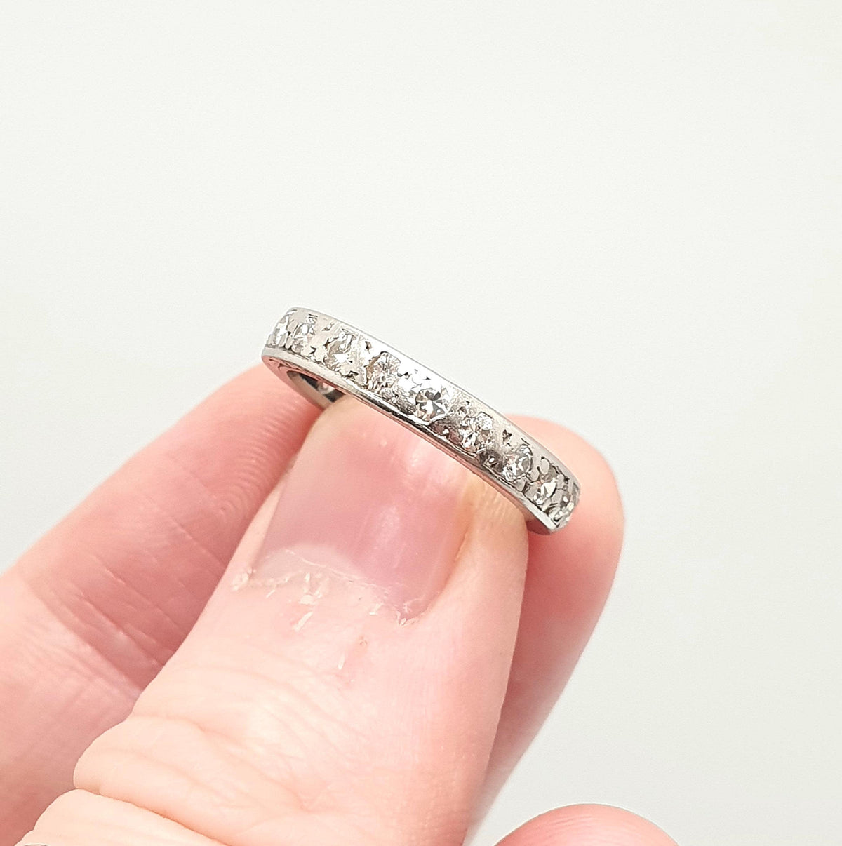 Antique Art Deco Platinum Diamond Eternity Ring 0.7ct Natural Diamonds 1920s Gemstone Full Band Stacker Wedding Womens Jewellery Jewelry