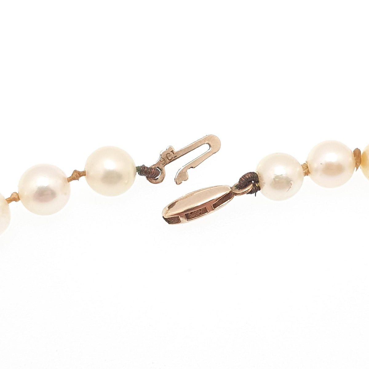 Antique Art Deco 9ct 9k Cultured Pearl Necklace Very Long 68cm 26" 26.04g Opera Solid 9kt Vintage Genuine Real Pearls Jewelry Jewellery