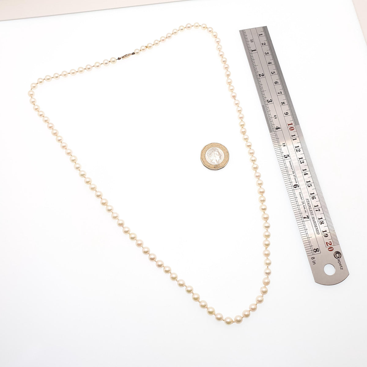 Antique Art Deco 9ct 9k Cultured Pearl Necklace Very Long 68cm 26" 26.04g Opera Solid 9kt Vintage Genuine Real Pearls Jewelry Jewellery