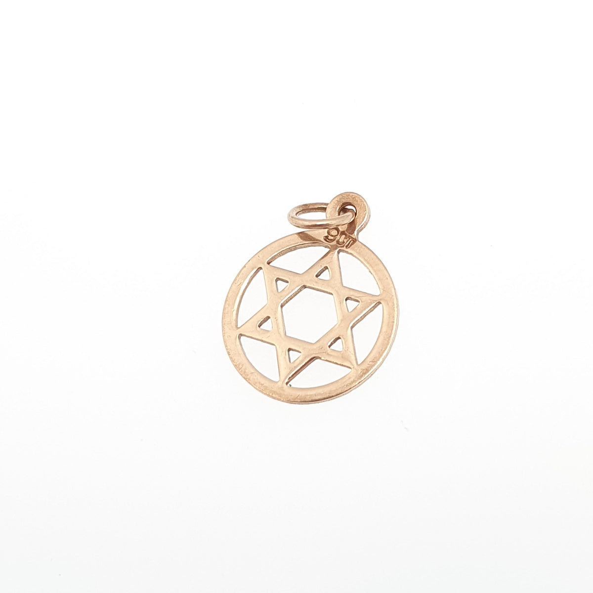 Vintage 9ct Gold Star of David Pendant Necklace Solid 9k 9kt Magen Shield Unisex Mens Womens Retro Jewelry Jewellery
