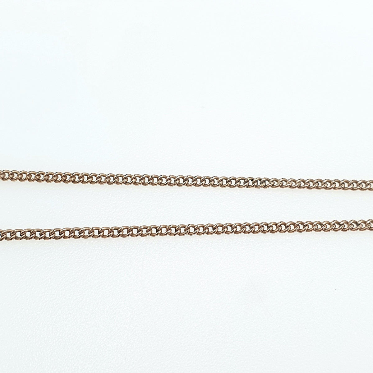 Antique Rose Rolled Gold Curb Link Chain Necklace Gold Filled Barrel Clasp 47cm 18.5" 4.30g Vintage Mens Womens Jewelry Jewellery