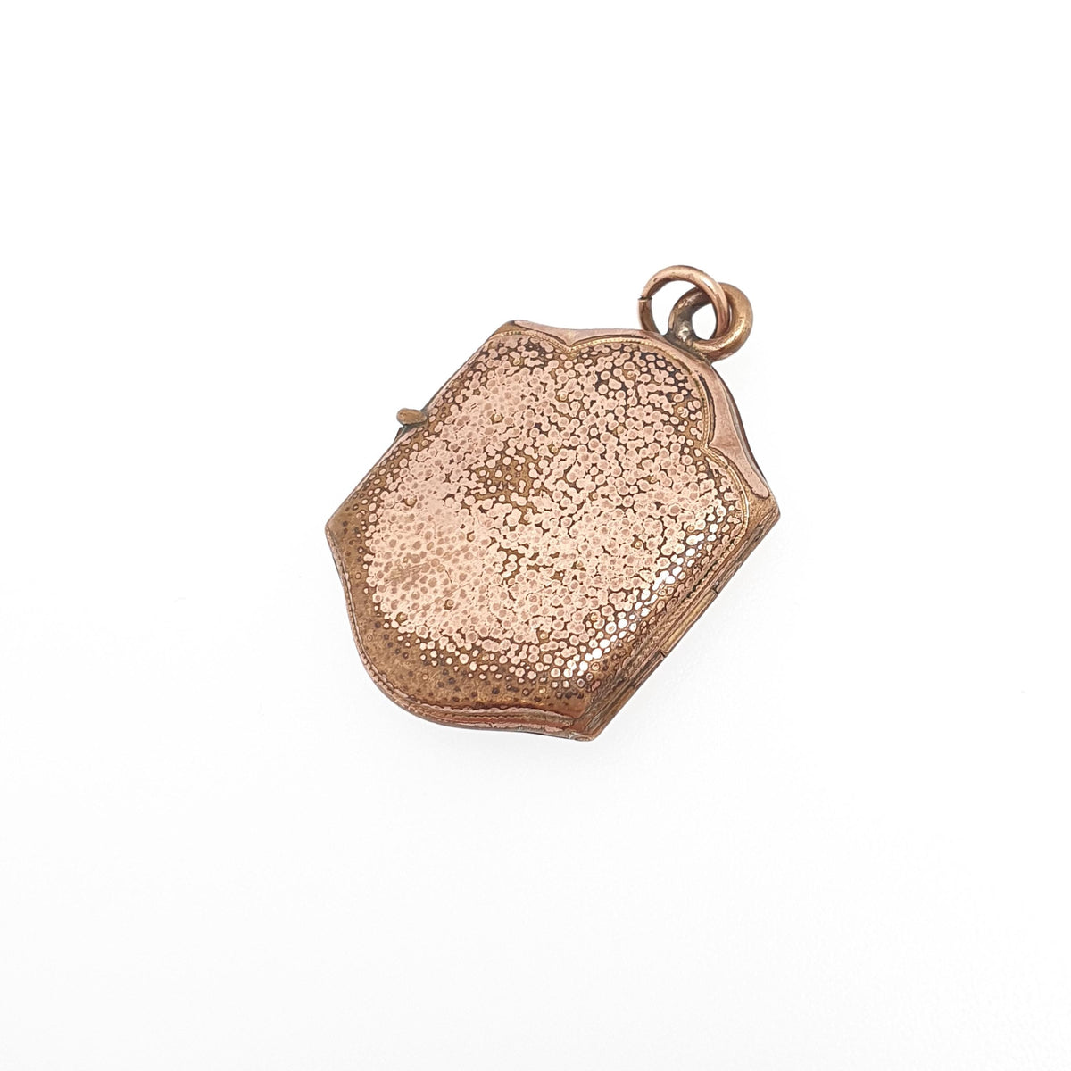 Antique Rolled Gold Locket Ruby Paste Necklace Pendant Rose Gold Filled Edwardian Rectangular Style Vintage Jewellery Jewelry