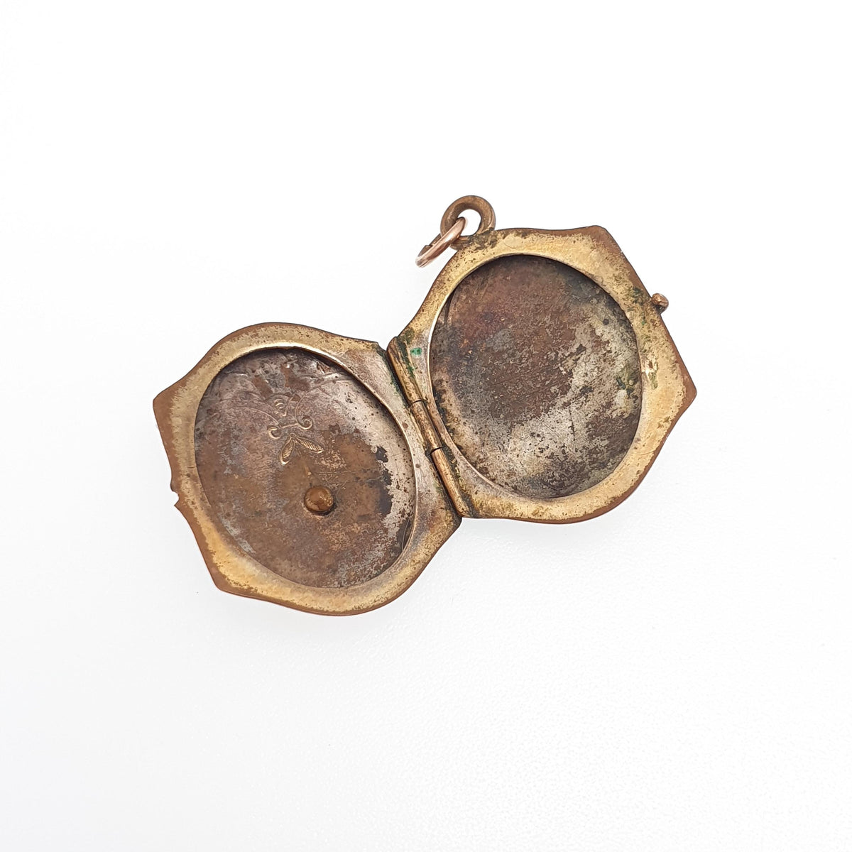 Antique Rolled Gold Locket Ruby Paste Necklace Pendant Rose Gold Filled Edwardian Rectangular Style Vintage Jewellery Jewelry