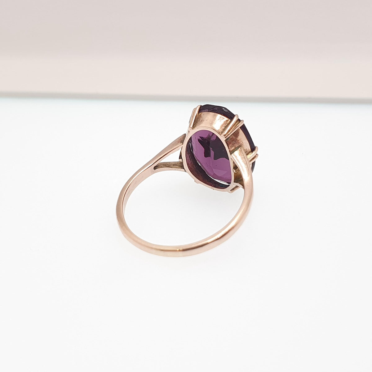 Antique 9ct 9k Gold Amethyst Paste Star Ring Victorian Seed Pearl Oval Cut Solid 9k 9kt Celestial Vintage Womens Jewelry Jewellery
