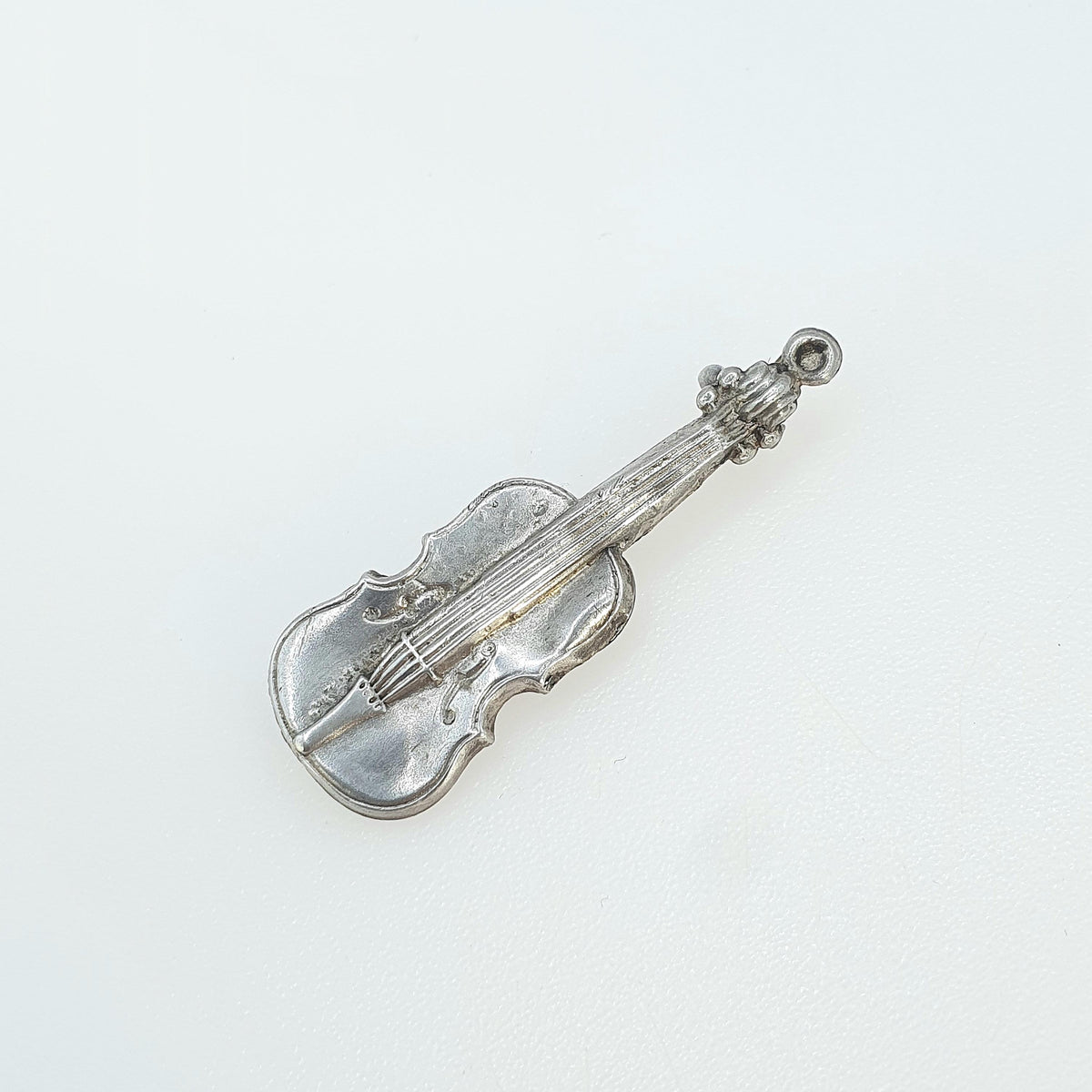 Antique Victorian Sterling Silver Violin Brooch Musical Instrument Pin 1890 Hallmark Music Vintage 925 Womens Jewelry Jewellery