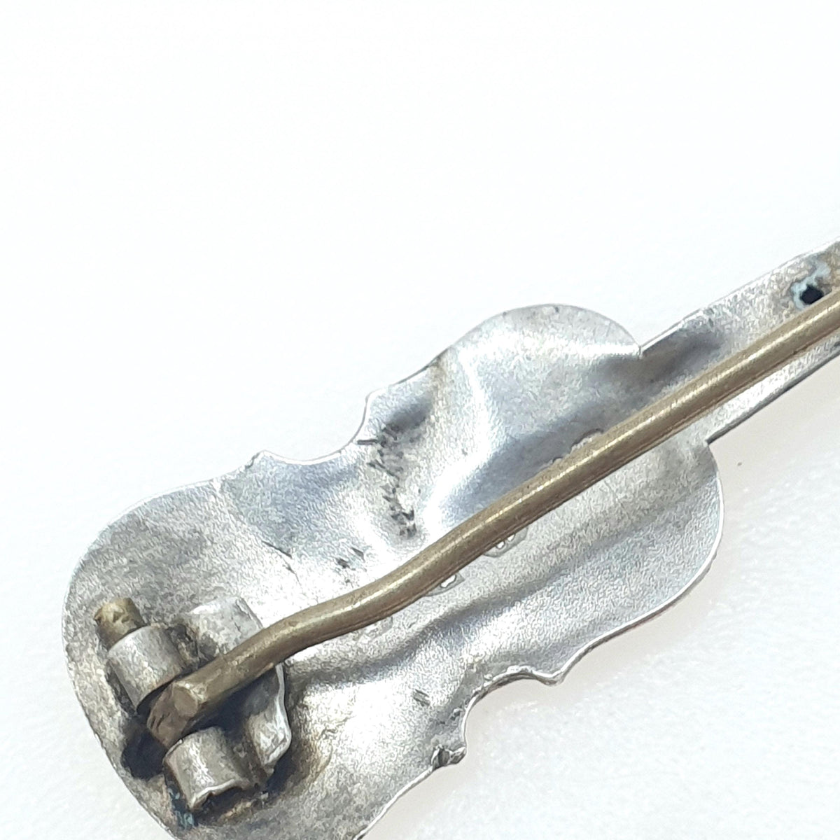 Antique Victorian Sterling Silver Violin Brooch Musical Instrument Pin 1890 Hallmark Music Vintage 925 Womens Jewelry Jewellery