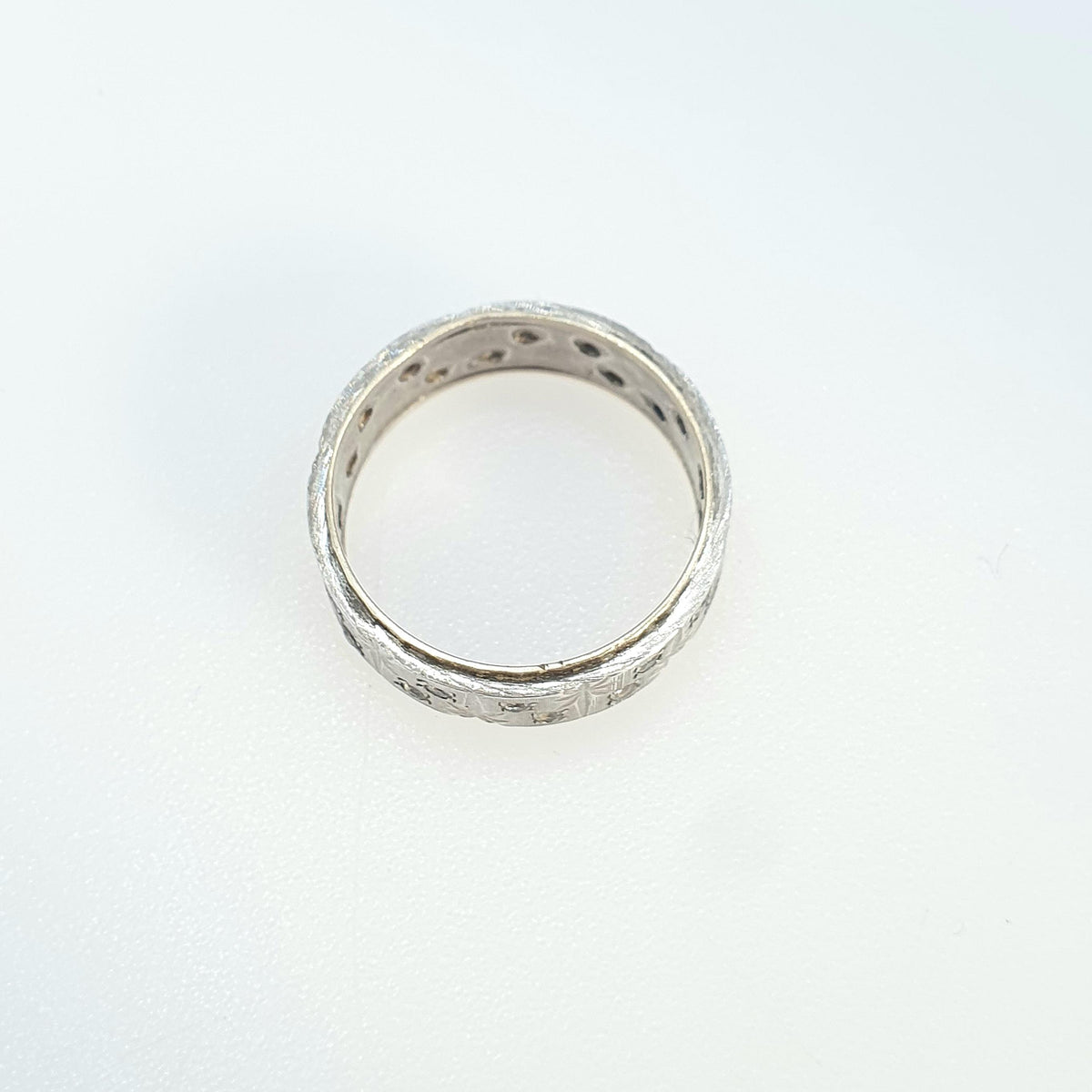 Antique 9ct Gold & Solid Silver Eternity Ring Star Pattern White Spinel Gemstones Gift Promise UK M.5 US 6.5 Womens Jewelry Jewellery