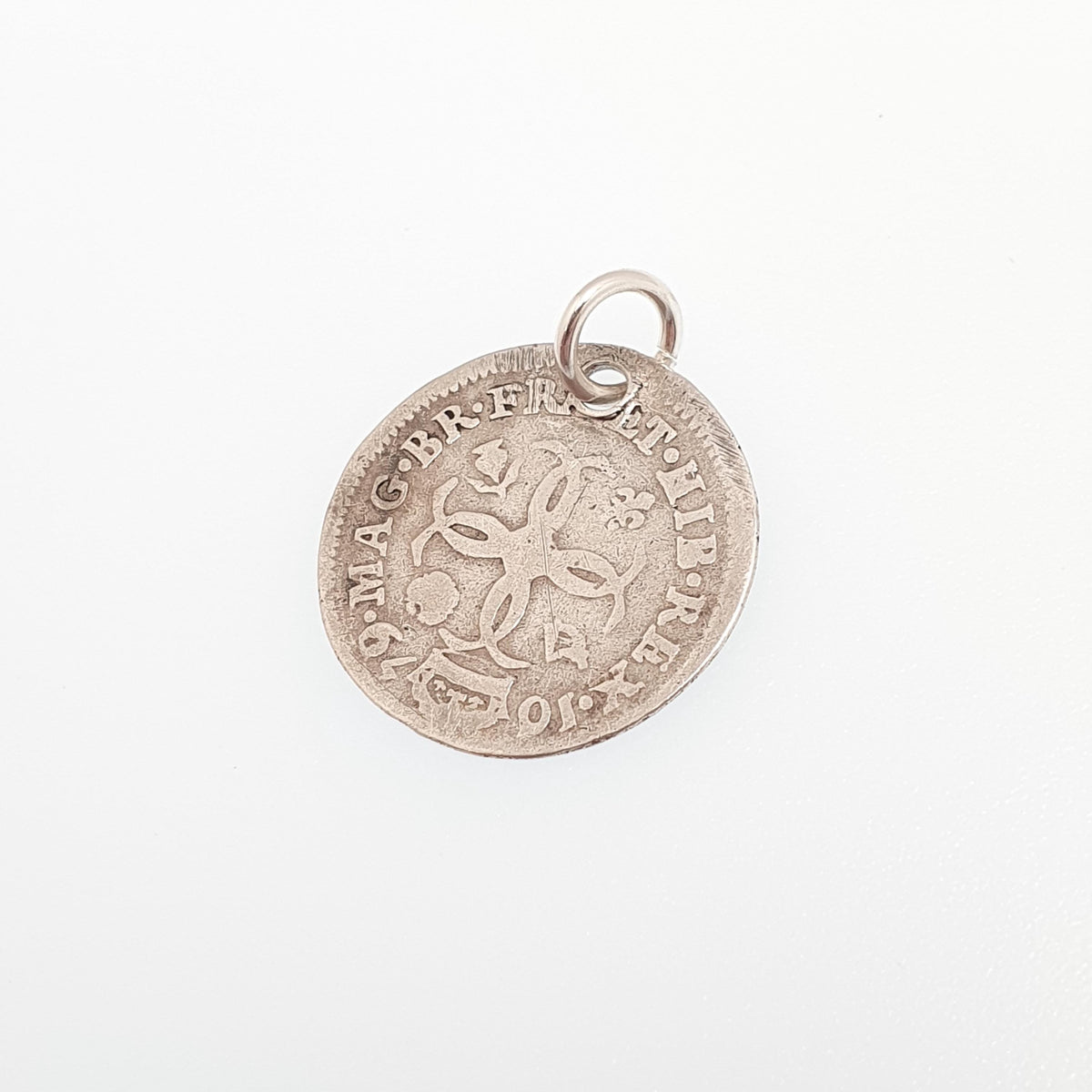 Antique Sterling Silver 1679 Charles II Coin Necklace Pendant Maundy Fourpence Four Pence Bracelet Charm Vintage Jewelry Jewellery