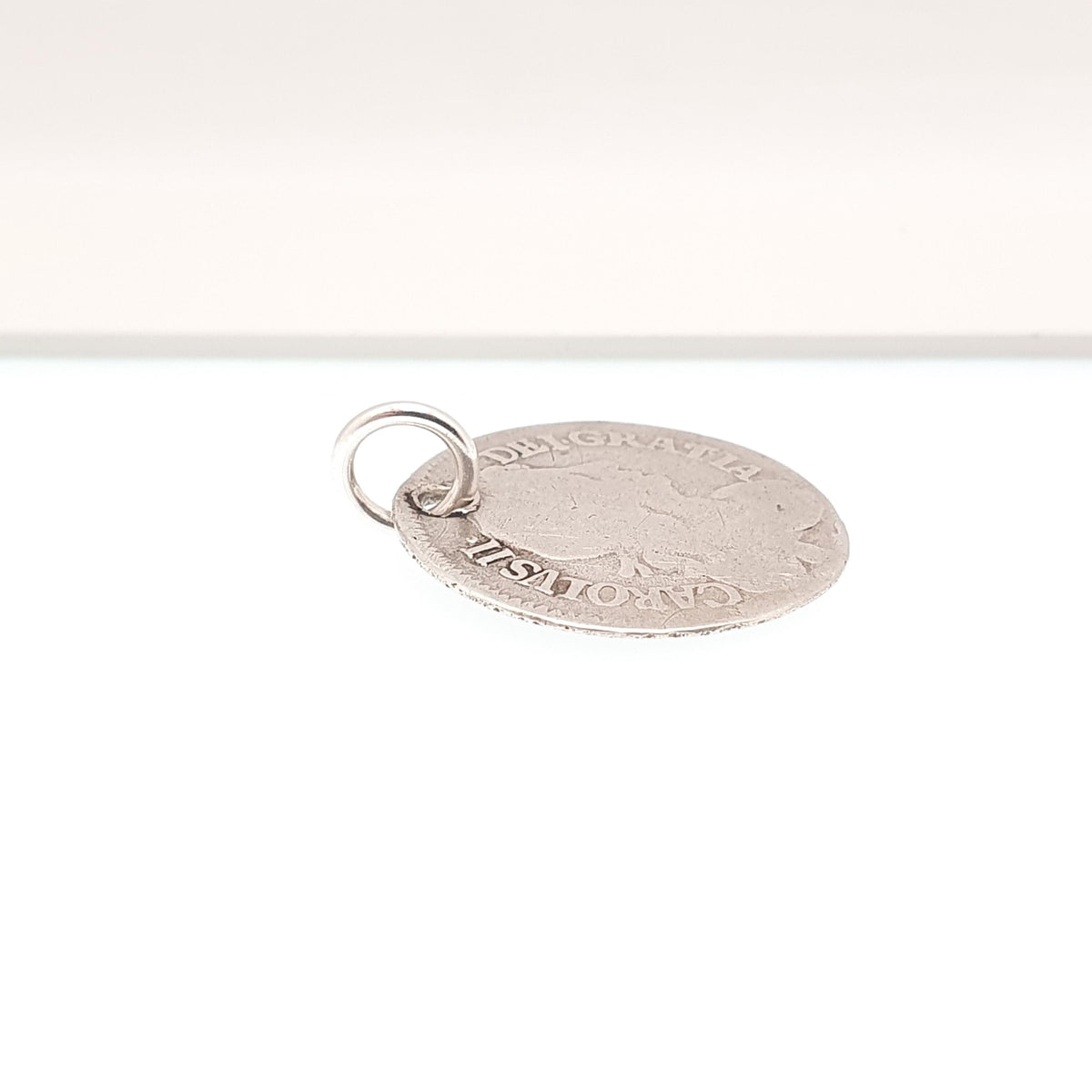 Antique Sterling Silver 1679 Charles II Coin Necklace Pendant Maundy Fourpence Four Pence Bracelet Charm Vintage Jewelry Jewellery