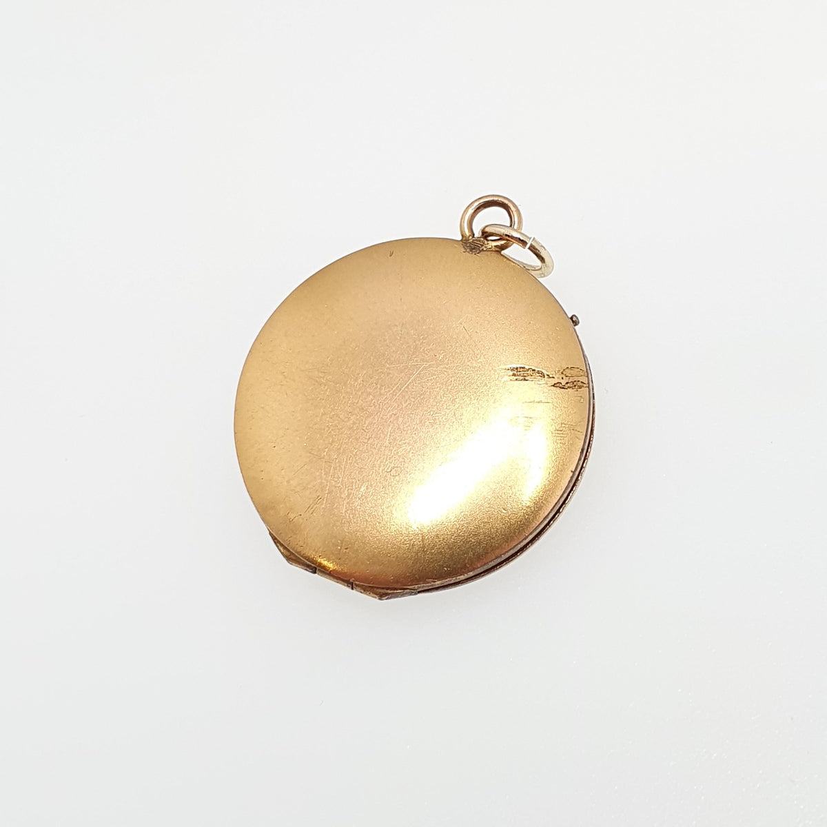 Antique Rolled Gold Locket Ruby Paste Seed Pearl Rose Flower Necklace Pendant Yellow Gold Filled Round Circle Vintage Jewellery Jewelry