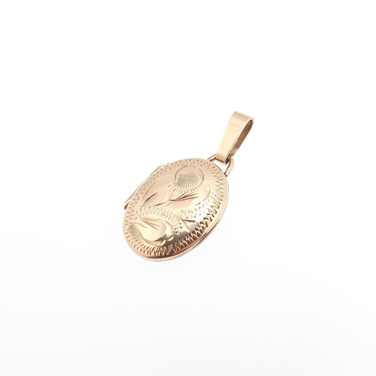Vintage Solid 9k 9kt Gold Locket Oval All 9ct 9 Carat Small Necklace Engraved Photo Picture Pendant Retro Jewelry Jewellery