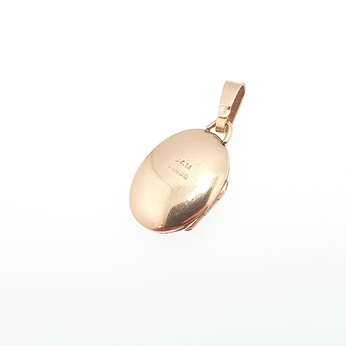 Vintage Solid 9k 9kt Gold Locket Oval All 9ct 9 Carat Small Necklace Engraved Photo Picture Pendant Retro Jewelry Jewellery