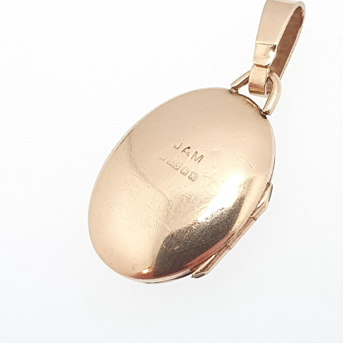 Vintage Solid 9k 9kt Gold Locket Oval All 9ct 9 Carat Small Necklace Engraved Photo Picture Pendant Retro Jewelry Jewellery