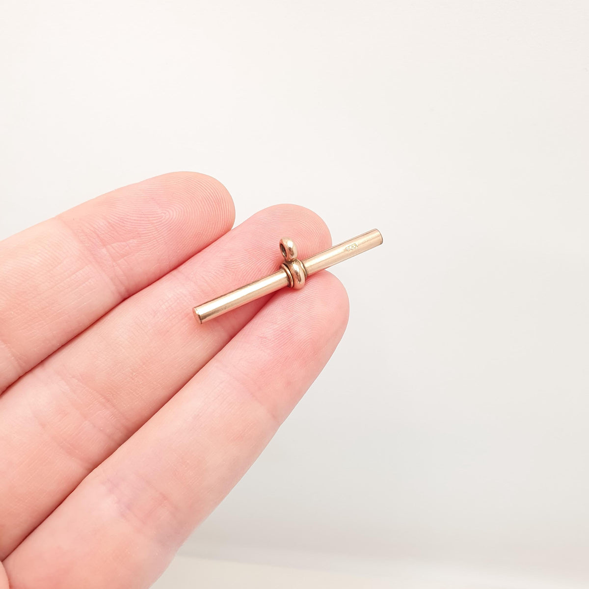 Antique Victorian 9ct Rose Gold T Bar Pendant Albert Chain Solid 9k 9kt Charm Necklace Vintage Jewelry Jewellery Mens Womens