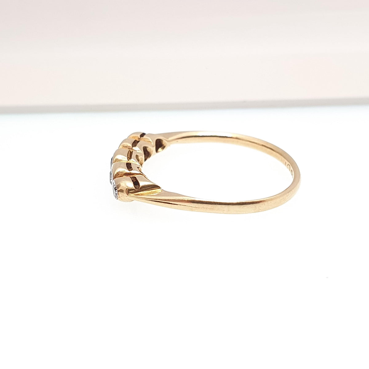 Antique 18ct Gold Sapphire & Diamond Ring Solid 18k 750 Round Old Cut Genuine Gemstones Vintage Jewelry Jewellery