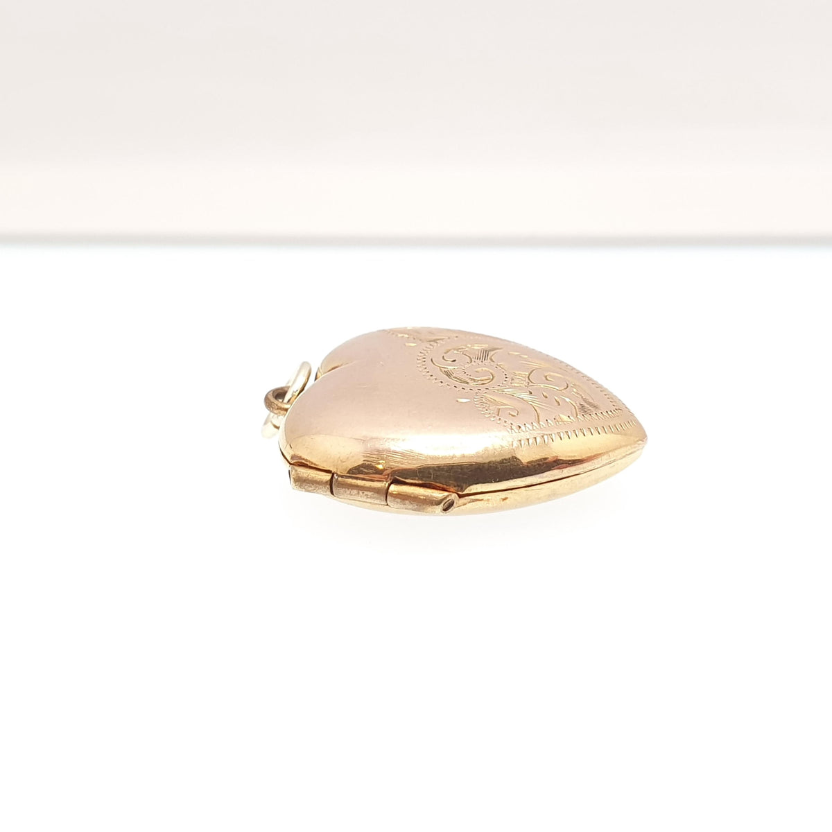 Antique 9ct Gold Heart Locket 9k Back & Front Cute Engraved Solid 9kt 375 Pendant Love Gift Necklace Jewelry Womens Jewellery