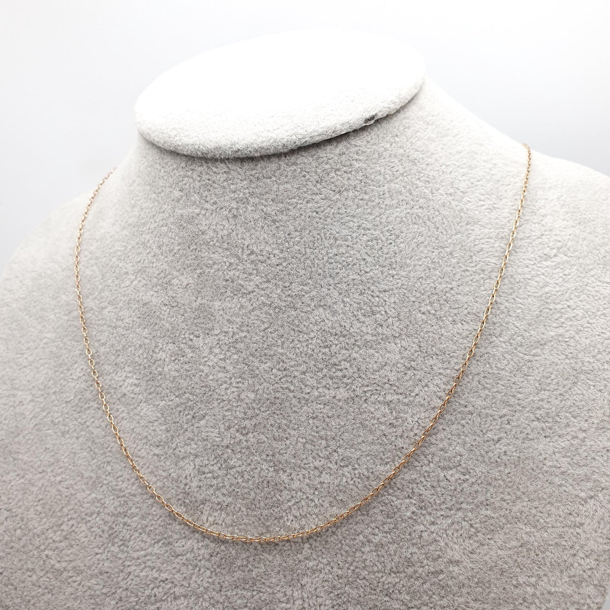 Antique 9ct 9k Gold Chain Necklace Victorian Cable Link Solid 9kt 51cm 20" 1.90g Trace Yellow Genuine Vintage Womens Jewelry