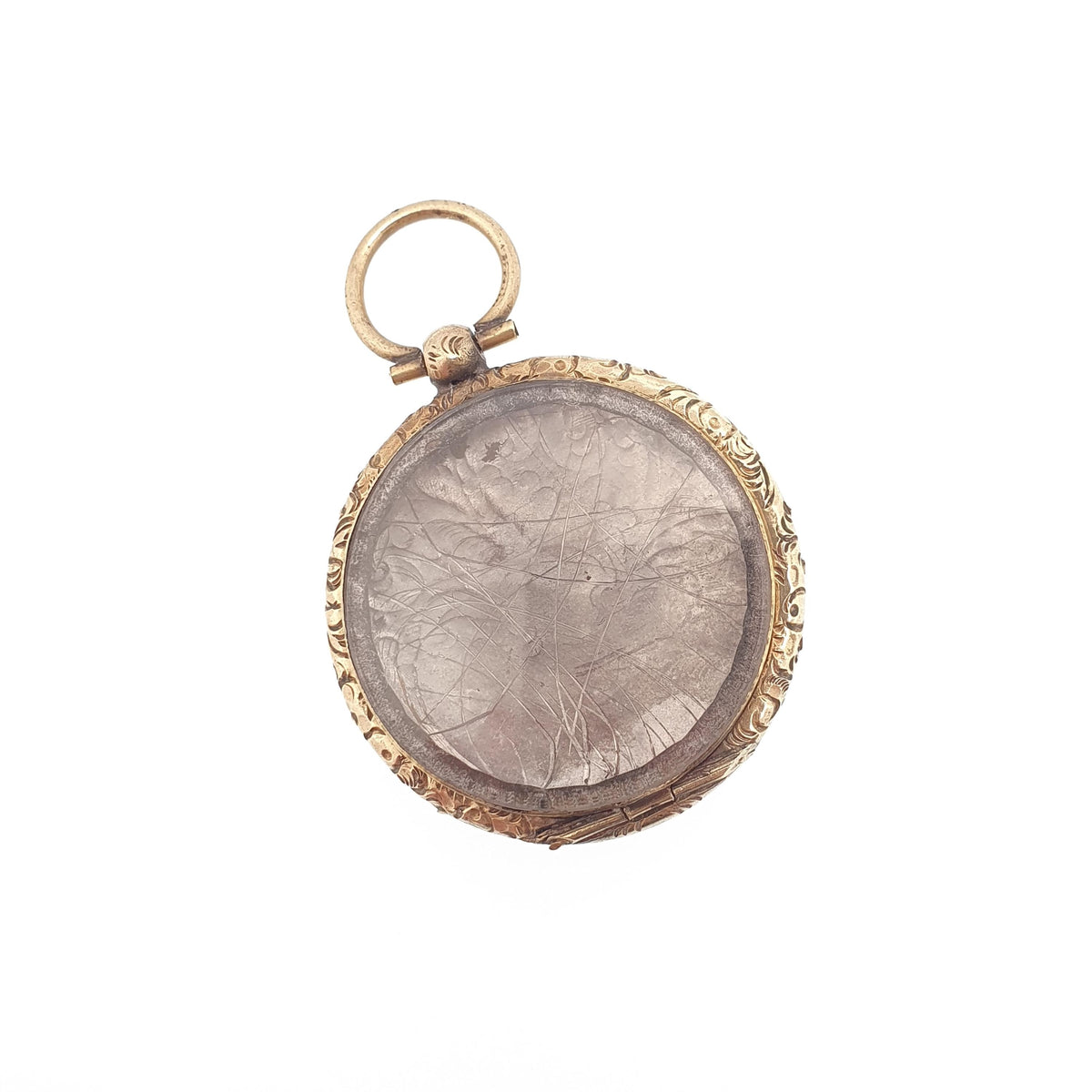 Antique Victorian Locket Pendant Necklace Chased Border Rolled Gold Filled Pocket Watch Large Big Vintage Womens Jewelry Jewellery