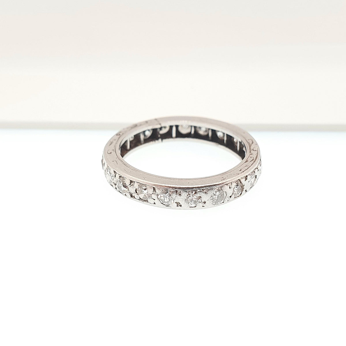 Antique Art Deco Platinum Diamond Eternity Ring 0.7ct Natural Diamonds 1920s Gemstone Full Band Stacker Wedding Womens Jewellery Jewelry