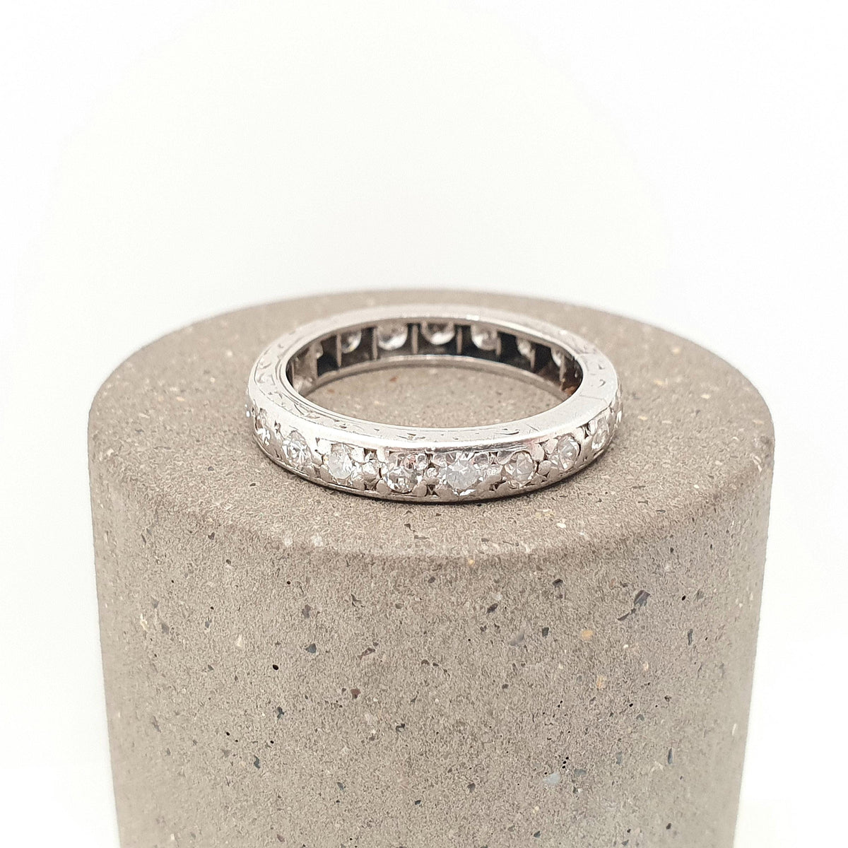 Antique Art Deco Platinum Diamond Eternity Ring 0.7ct Natural Diamonds 1920s Gemstone Full Band Stacker Wedding Womens Jewellery Jewelry