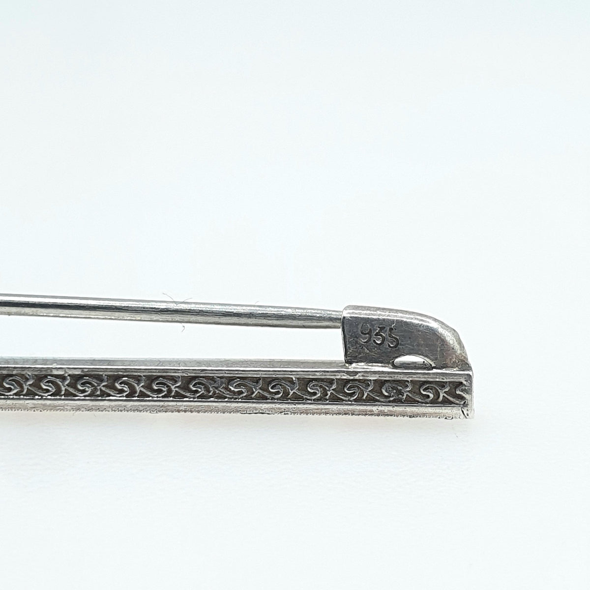 Antique Solid Silver Mutli Coloured Paste Brooch Channel Cut Red White Blue Green Vintage Womens Jewellery Jewelry