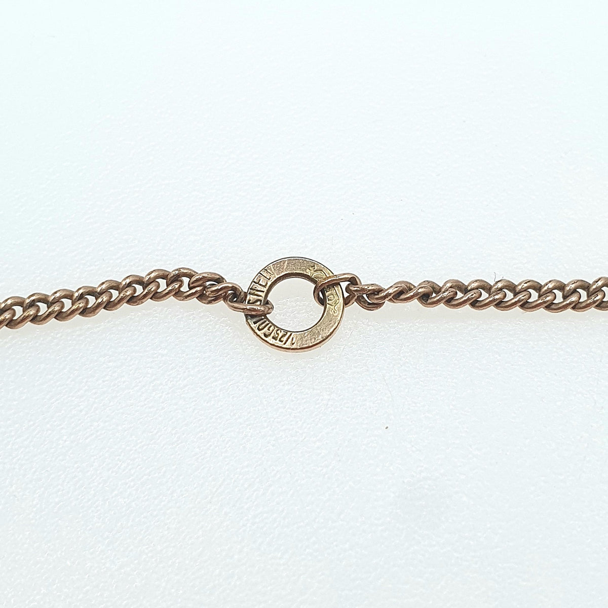 Antique Rose Rolled Gold Curb Link Chain Necklace Gold Filled Barrel Clasp 47cm 18.5" 4.30g Vintage Mens Womens Jewelry Jewellery